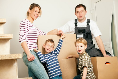 Highbury commercial office move with labelled boxes and organised transport
