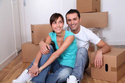 Organised moving boxes and labels for a Highbury relocation