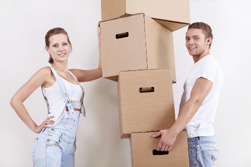 Loading household items into a van for a Highbury flat relocation
