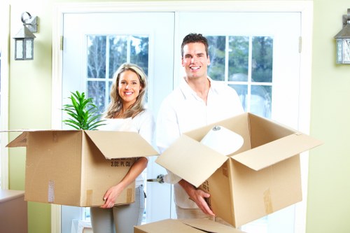 Careful furniture handling during a local Highbury home removal