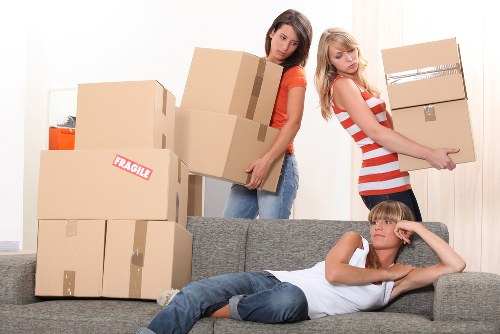 Packing and transport of office equipment during a Highbury business relocation