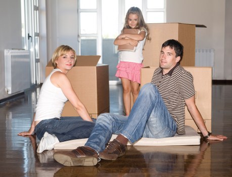 Furniture and household items loaded into a van in Highbury